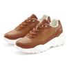 Sneaker LASCANA, Damen, Gr. 35, braun (camelfarben), Obermaterial: 100% Lederimitat. Futter: 100% Textilmaterial. Decksohle: 100% Textilmaterial. Laufsohle: 100% Synthetik, unifarben mit Farbeinsatz, Reptilienprägung, Basic, Schuhe, Halbschuh,...