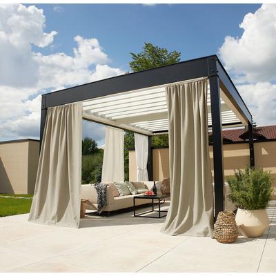 Vorhang nach Maß NEUTEX FOR YOU "Outdoorvorhang SOLERO", beige, B:152cm H:190cm, Jacquard, Obermaterial: 100% Polyacryl, Gardinen nach Maß, Uni Outdoorvorhang mit leichter Struktur Image