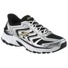 Slip-On Sneaker SKECHERS "STAMINA SPORT", Herren, Gr. 45, silber (silberfarben, schwarz), Leder, Synthetik, Textil, kontrastfarbene Details, sportlich, Schuhe, Retro Sneaker, Schnürschuh mit Slip-ins