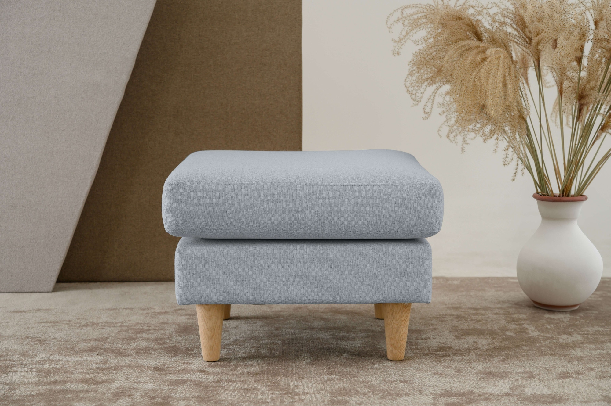 Polsterhocker ANDAS "Tvinno", grau (gray), B:63 H:47 T:63, 100% Polyester, Hocker, im skandinavischen Stil Image
