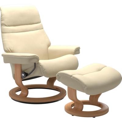 Relaxsessel STRESSLESS "Sunrise", beige (vanilla paloma), B:79cm H:103cm T:73cm, Leder BATICK: BATICK ist ein leicht korrigiertes, durchgefärbtes und genarbtes Möbelleder, bei dem die meisten Unebenheiten und Spuren in der Regel entfernt wurden.,... Image
