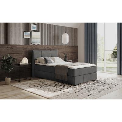 Boxbett MR. COUCH "Brewdley mit Bettkasten, inkl. Matratze", schwarz (savona 19 anthrazit), B:145cm L:215cm, Komplettbetten, Topper und Zierkissen, in verschiedenen Härtegraden verfügbar Image