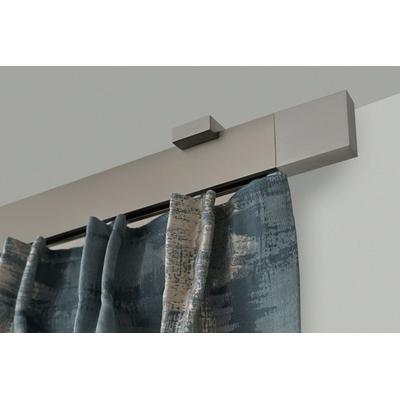 Gardinenstange GARESA "FLAT", silber (vernickelt), L:480cm, Aluminium, Gardinenstangen, Rechteckprofil, Deckenmontage, perfekter Lauf, modern, verlängerbar Image