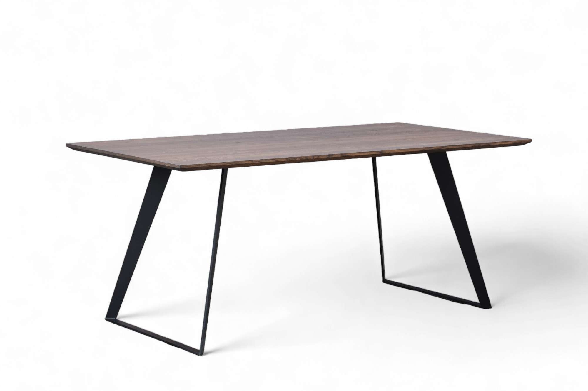 Esstisch HOME AFFAIRE "Talwiese Küchentisch, U-Form Metallgestell, Wildeiche massiv geölt", braun (braun, schwarz, braun), B:160cm H:76cm T:90cm, Tische, Baum Kante oder Schweizer Kante, erhältlich in 3 Größen und 2 Farben