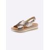 Sandalette HEINE, Damen, Gr. 36, braun (bronzefarben), Leder, Glattleder, modisch, Schuhe