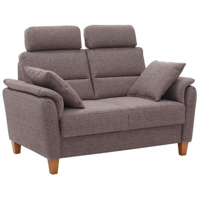 2-Sitzer HOME AFFAIRE "Palmera", braun, B:149cm H:89cm T:89cm, 100% Polyester, Struktur (100% Polyester), Luxus-Microfaser in Lederoptik (100% Polyester), Sofas, Federkern-Polsterung, Steckvorrichtung für 2 Kopfstützen (optional) Image