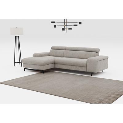 Ecksofa COTTA "Emma L-Form", grau (elephant), B:267cm H:97cm T:165cm, Sofas, mit Kopfteilverstellung, wahlweise mit Bettfunktion & Bettkasten Image