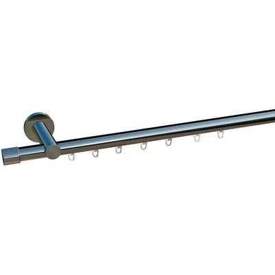 Gardinenstange INDEKO "Consul", silber (chrom, glanz), L:390cm Ø:20mm, Aluminium, Gardinenstangen, Innenlauf Komplett-Set inkl. Gleitern und Montagematerial Image