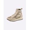 Stiefelette HEINE, Damen, Gr. 41, sand, taupe, metallic, Synthetik, Leder, Rindsleder, Veloursleder, modisch, Schuhe