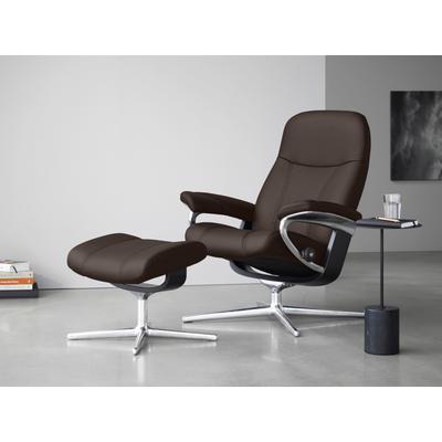 Relaxsessel STRESSLESS "Consul", braun (braun batick), B:91cm H:102cm T:79cm, Leder BATICK: BATICK ist ein leicht korrigiertes, durchgefärbtes und genarbtes Möbelleder, bei dem die meisten Unebenheiten und Spuren in der Regel entfernt wurden.,... Image