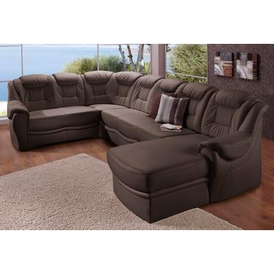 Wohnlandschaft SIT & MORE "Bellevue U-Form", braun (mokka), B:327cm H:94cm T:217cm, PRIMABELLE-Microfaser (100% Polyester), SOFTLUX-Kunstleder, NaturLEDER (echtes Rindsleder), Sofas, wahlweise mit Bettfunktion Image