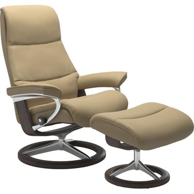 Relaxsessel STRESSLESS "View", beige (sand paloma), B:78cm H:108cm T:78cm, Leder BATICK: BATICK ist ein leicht korrigiertes, durchgefärbtes und genarbtes Möbelleder, bei dem die meisten Unebenheiten und Spuren in der Regel entfernt wurden., Leder... Image
