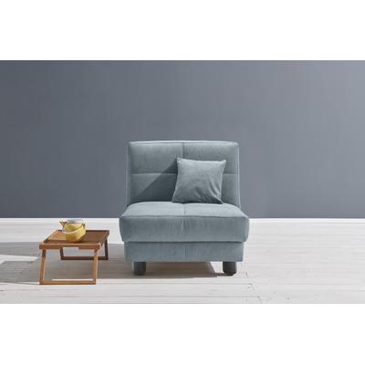 Schlafsofa ELL + ELL "Tilda", blau (hellblau), B:85cm H:90cm T:100cm, 100% Polyester, Sofas, Breite 85 cm, inkl. 1 Zierkissen Image