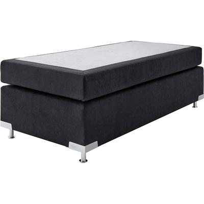 Boxspringbett "Holland", schwarz, B:102cm L:201cm, Microvelours (100% Polyester), WESTFALIA SCHLAFKOMFORT, Komplettbetten, Boxspringbett, ohne Kopfteil, frei im Raum stellbar Image