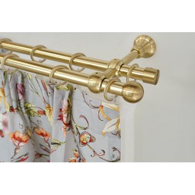 Gardinenstange GARESA "ANDREA", gold (mattmessingfarben), L:450cm Ø:20mm, Metall, Gardinenstangen, Vorhanggarnitur, verlängerbar, Endknopf Kugel kurz, mit Ringen Image
