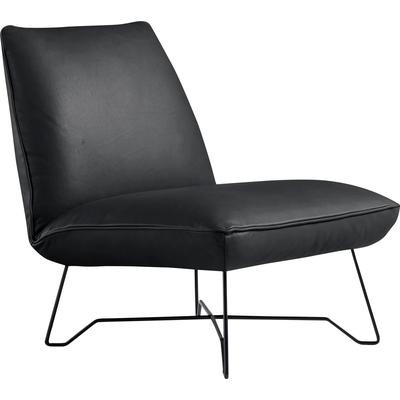 Sessel EGOITALIANO "Lia Loungesessel, elegant und stylisch, toller Sitzkomfort", schwarz, B:62cm H:73cm T:79cm, Leder u00bbBULLu00ab (echtes Rindsleder). Geschliffenes, pigmentiertes und behandeltes Rindsleder mit einer Dicke von 1, 3-1, 5 mm.... Image