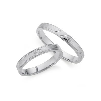 Trauring PHÖNIX "Schmuck Geschenk Silber 925 Ehering LIEBE, 930790, 930791" Gr. 58, silber (silberfarben), Fingerringe, 58, ohne Brillant, Silber 925 (Sterlingsilber), 3mm, Made in Germany - wahlweise mit oder ohne Brillant Image
