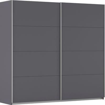 Schwebetürenschrank INOSIGN BY RAUCH "Kleiderschrank Schrank Garderobe Schlafzimmerschrank THANOS", grau (graumetallic), B:226cm H:210cm T:62cm, Holzwerkstoff, Schränke, Optional mit Spiegel, Metall-Griffleisten alufarben MADE IN GERMANY Image