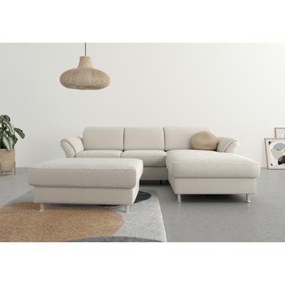 Ecksofa SIT & MORE "Apulia L-Form", beige (creme), B:250cm H:78cm T:185cm, Webstoff (100% Polyester), Struktur weich (90% Polyester, 10% Polyamid), Luxus-Microfaser Euphoria (100% Polyester), Samtoptik (100% Polyester), Sofas, wahlweise... Image