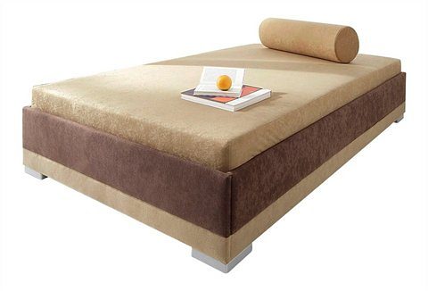 Polsterliege MAINTAL, braun (braun, cappuccino), Liegefläche B/L: 100cm x 200cm, kein Härtegrad, Federkernmatratze, Komplettbetten Image