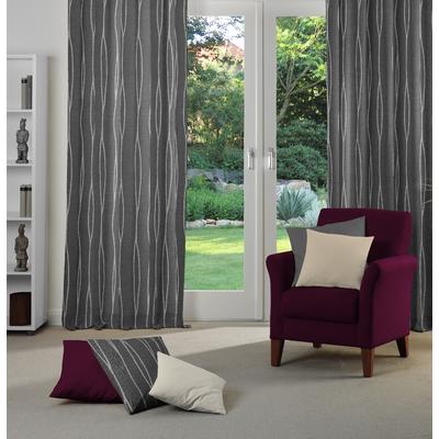 Dekokissen WIRTH "DALLAS" Gr. 2, schwarz (schwarz, gemustert, unifarben), B:50cm L:50cm, Polyester, Kunstfaser, Dekokissen_Sitzkissen_Kissenhüllen, Kissenhülle ohne Füllung, 2 Stück Image