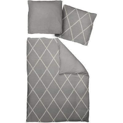 Bettwäsche ADAM "Casket Valdelana", grau, B/L: 135cm x 220cm, , Renforcé, B/L: 80cm x 80cm, Renforcu00e9, Obermaterial: 100% Baumwolle, Bettwäsche, mit Rautenmuster Image