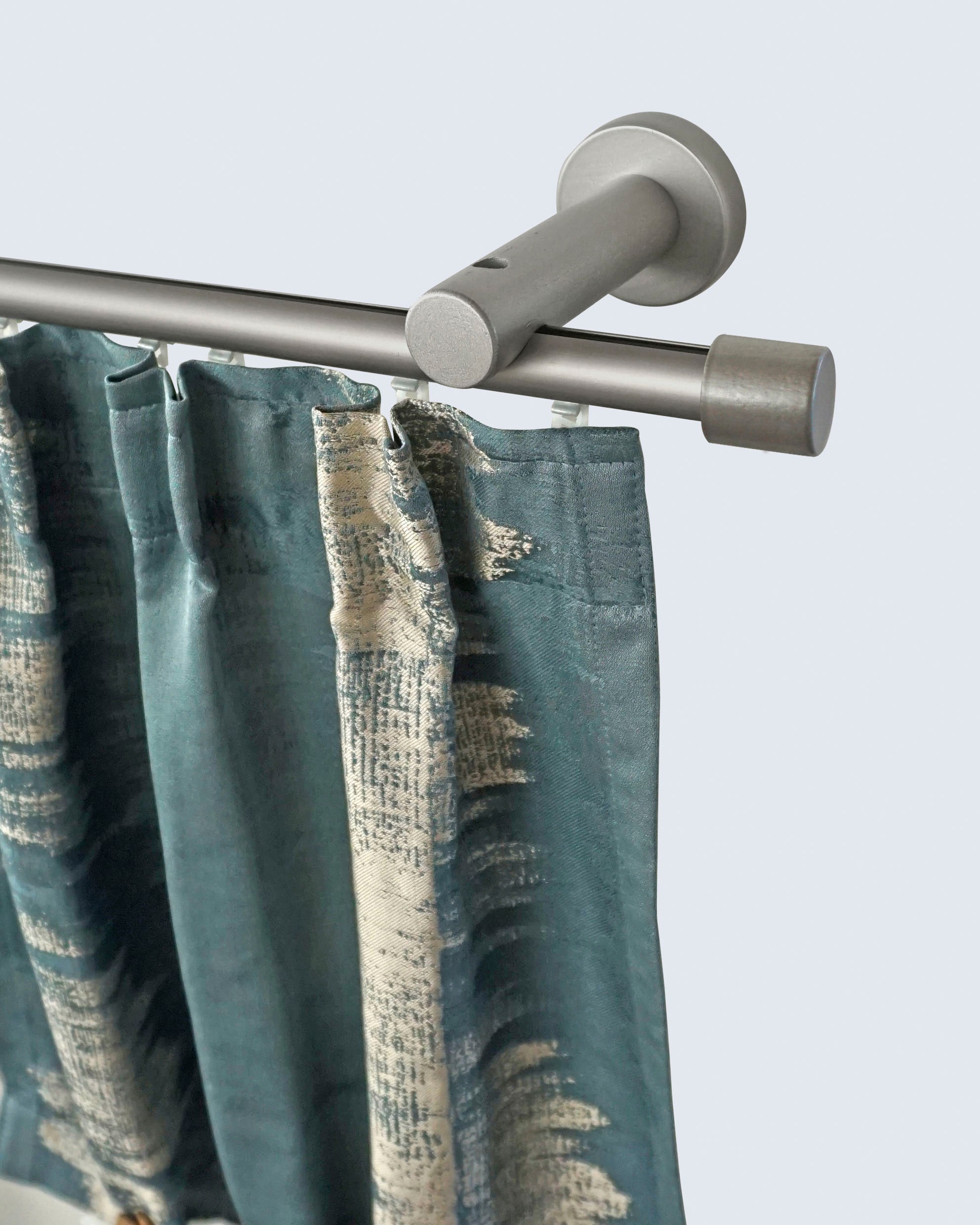 Gardinenstange GARESA "KEA", silber (mattchromfarben), L:210cm Ø:20mm, Aluminium, Holzwerkstoff, Kunststoff, Gardinenstangen, Vorhanggarnitur, einfache Montage, verlängerbar, Wandmontage, Kappe Image