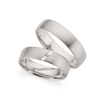Trauring PHÖNIX "Schmuck Geschenk Silber 925 Trauring Ehering LIEBE versch. Varianten" Gr. 57, silber (silberfarben), Fingerringe, Damen, 57, ohne Brillant, Silber 925 (Sterlingsilber), 5mm, Made in Germany - wahlweise mit oder ohne Brillant Image