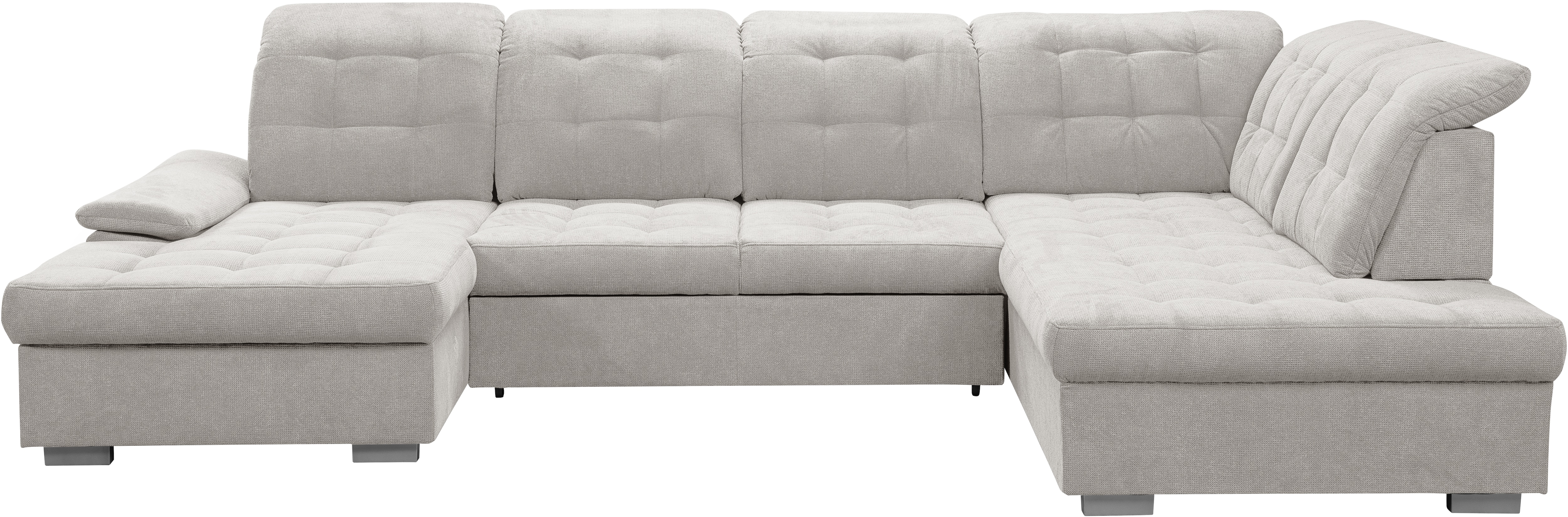 Wohnlandschaft WERK2 "Kordula-New Multifunktion Couch, Breite 332cm, bequem, U-Form", beige (creme), B:332cm H:105cm T:217cm, 92% Polyester, 8% Nylon, Sofas, Wohnlandschaft, Sofa in U-Form mit Schlaffunktion & Bettkasten, Schlafcouch