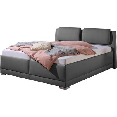 Polsterbett MAINTAL "Oderzo", grau (anthrazit), B:212cm L:230cm, Struktur (100% Polyester), Betten, inkl. Bettkasten, Kopfteilverstellung, Matratzen in H2 oder H3 wählbar, Topseller Image