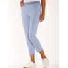 Schlupfhose CLASSIC BASICS, Damen, Gr. 54, Normalgrößen, blau (bleu), 97% Baumwolle, 3% Elasthan, unifarben, 7/8-Länge, Hosen