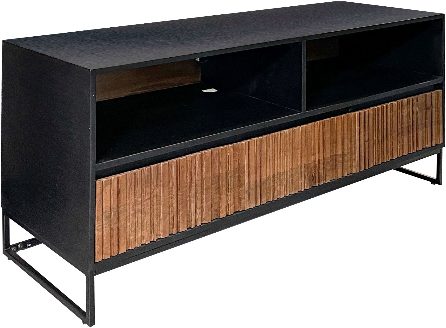 Lowboard GUTMANN FACTORY, braun (schwarz, braun), B:130cm H:55cm T:45cm, Holz teilmassiv, Sideboards