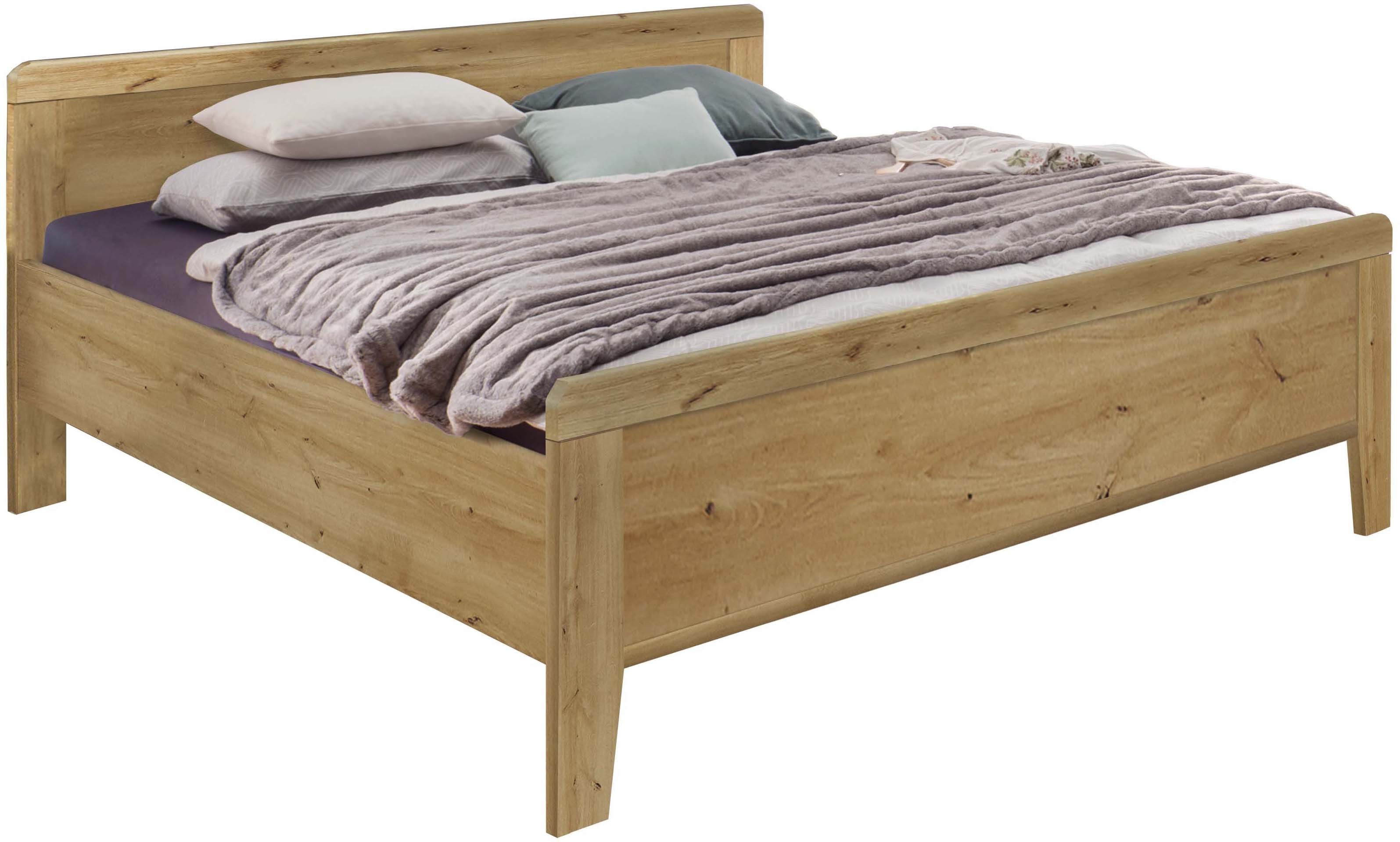 Holzbett WIEMANN "Bern", beige (bianco, eiche, dekor, bianco, eiche, dekor, bianco, eiche, dekor), B:189cm H:88cm L:200cm, Betten, 4-fach Liegehöhenverstellung Image