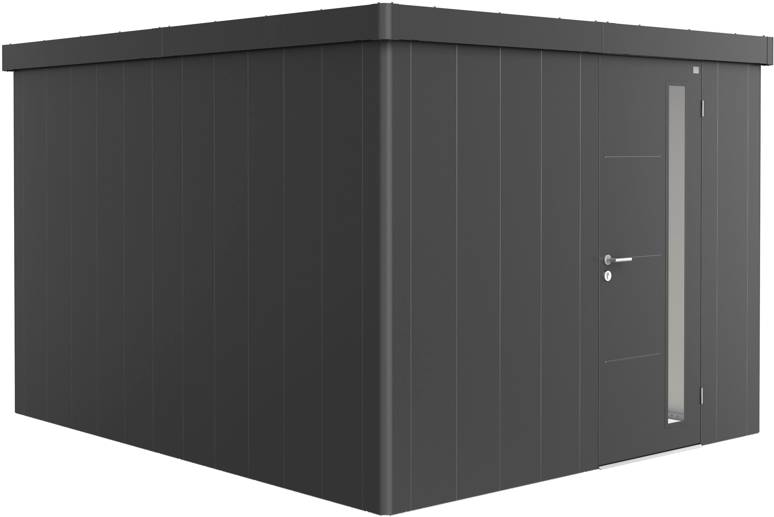 Gerätehaus BIOHORT "Neo 4C ST", grau (dunkelgrau, metallic), Stahlblech, Gerätehäuser, Metall