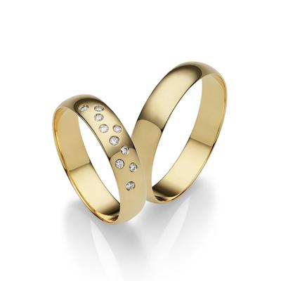 Trauring FIRETTI "Schmuck Geschenk Gold 375 Hochzeit Ehering "LIEBE" Gr. 53, gold (gelbgoldfarben), Fingerringe, 53, ohne Brillanten, Gelbgold 585, 4,5mm, Made in Germany, wahlweise mit oder ohne Brillanten Image