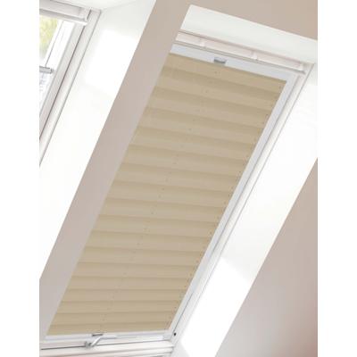 Dachfensterplissee SUNLINES "StartUp Style Crush", beige (creme, weiß), B:38,4cm H:53,9cm, Obermaterial: 100% Polyester, Plissees, mit Führungsschienen Image