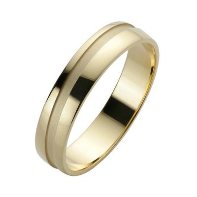 Trauring FIRETTI "Schmuck Geschenk Gold 585 Hochzeit Ehering Trauring "LIEBE" Gr. 16,5, gold (gelbgoldfarben), Fingerringe, 16,5, ohne Brillant, Gelbgold 585, 5mm, Made in Germany, wahlweise mit oder ohne Brillant Image