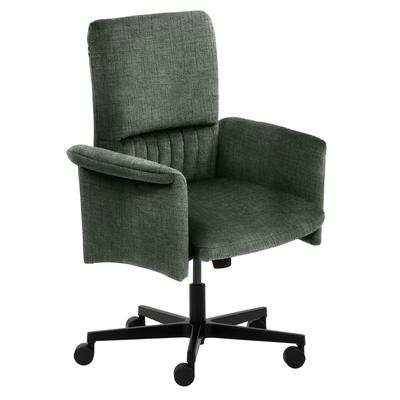 Drehstuhl MAYER SITZMÖBEL "myCOSYWORXX Homeoffice Sessel", grün (dunkelgrün, schwarz), B:71cm H:97cm T:64cm, Stoff, Stühle, besonders bequem gepolstert Image