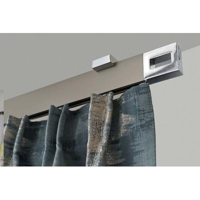 Gardinenstange GARESA "FLAT", silber (vernickelt, chromfarben), L:180cm, Aluminium, Gardinenstangen, Rechteckprofil, Deckenmontage, perfekter Lauf, modern, verlängerbar Image
