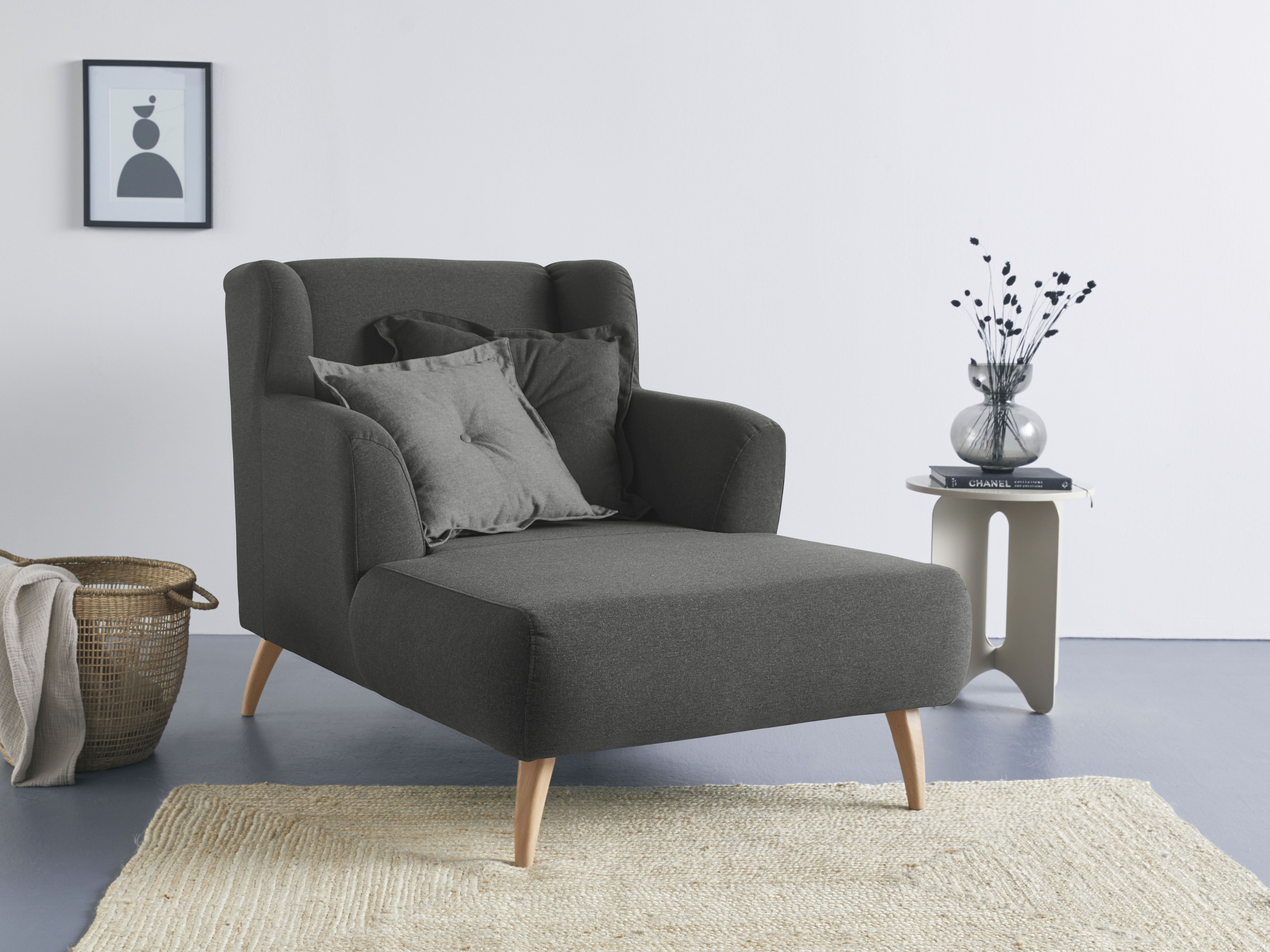 Loveseat HOME AFFAIRE "Baggio Kuschel Mega Lounge Big Sessel", grau (anthrazit), B:101cm H:99cm T:152cm, Sessel