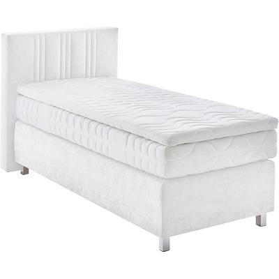 Boxspringbett, weiß, B:105cm L:210cm, Bezug: 100% Polyester, Polsterung: 100% Polyester, WESTFALIA SCHLAFKOMFORT, Komplettbetten, Boxspringbett, wahlweise mit Bettkasten und Topper Image