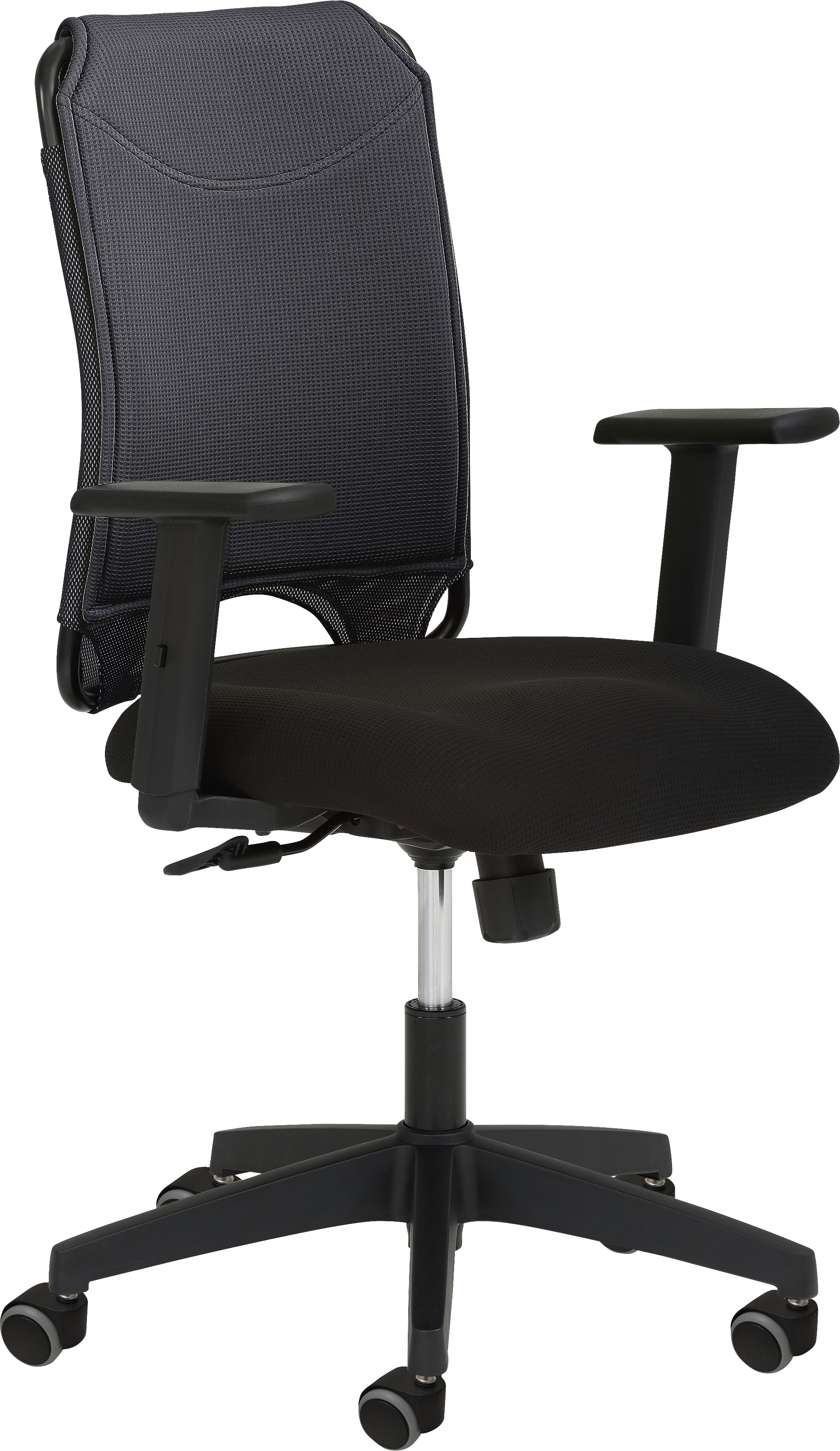 Drehstuhl MAYER SITZMÖBEL "2333", schwarz (schwarz, schwarz), B:64cm H:98cm T:64cm, Stühle, Drehstuhl