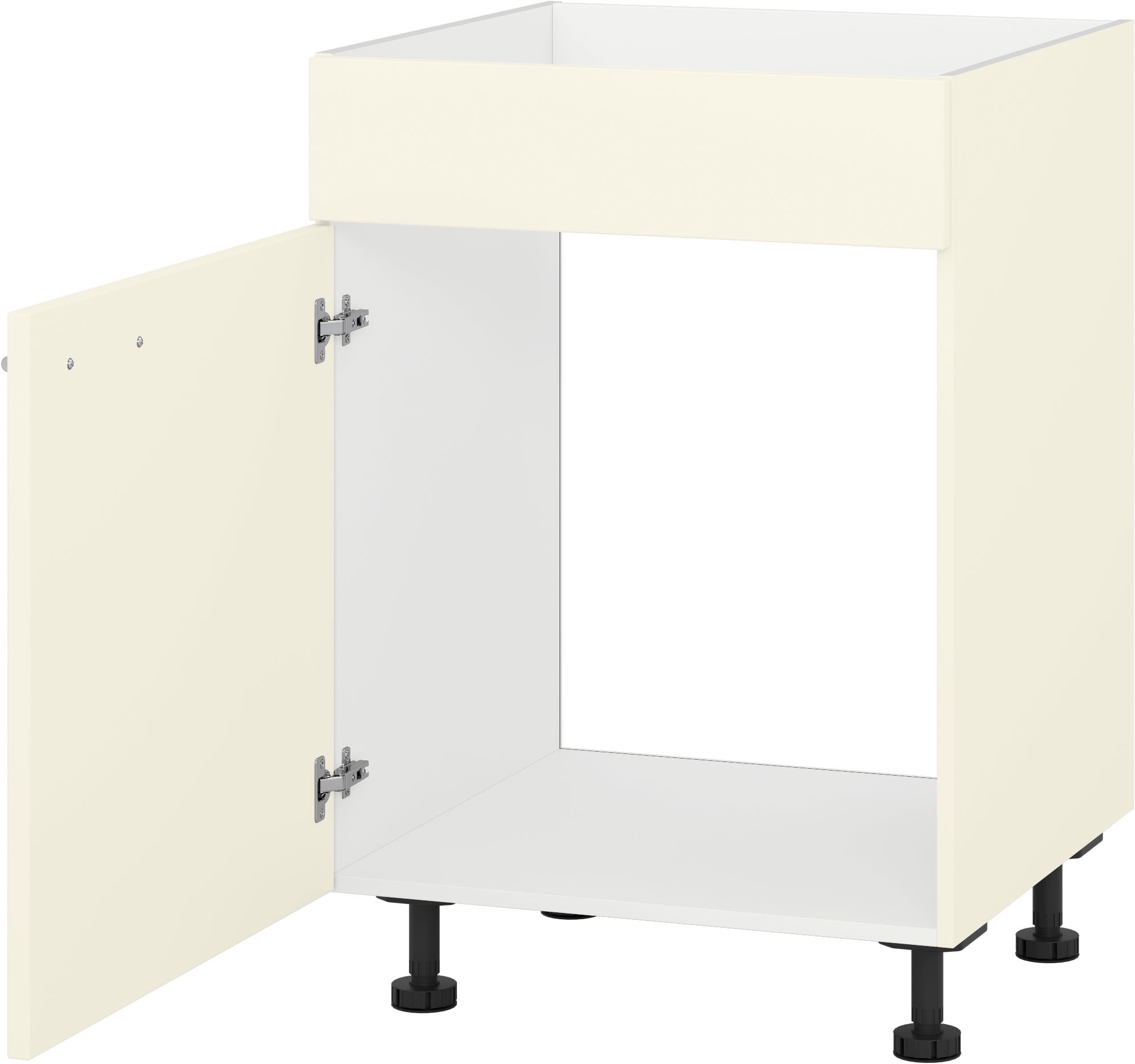 Spülenschrank KOCHSTATION "KS-Scafa", beige (magnolia, nussbaum tabak), B:60cm H:75cm T:56cm, Schränke, in verschiedenen Breiten, wahlweise Türanschlag rechts oder links Image