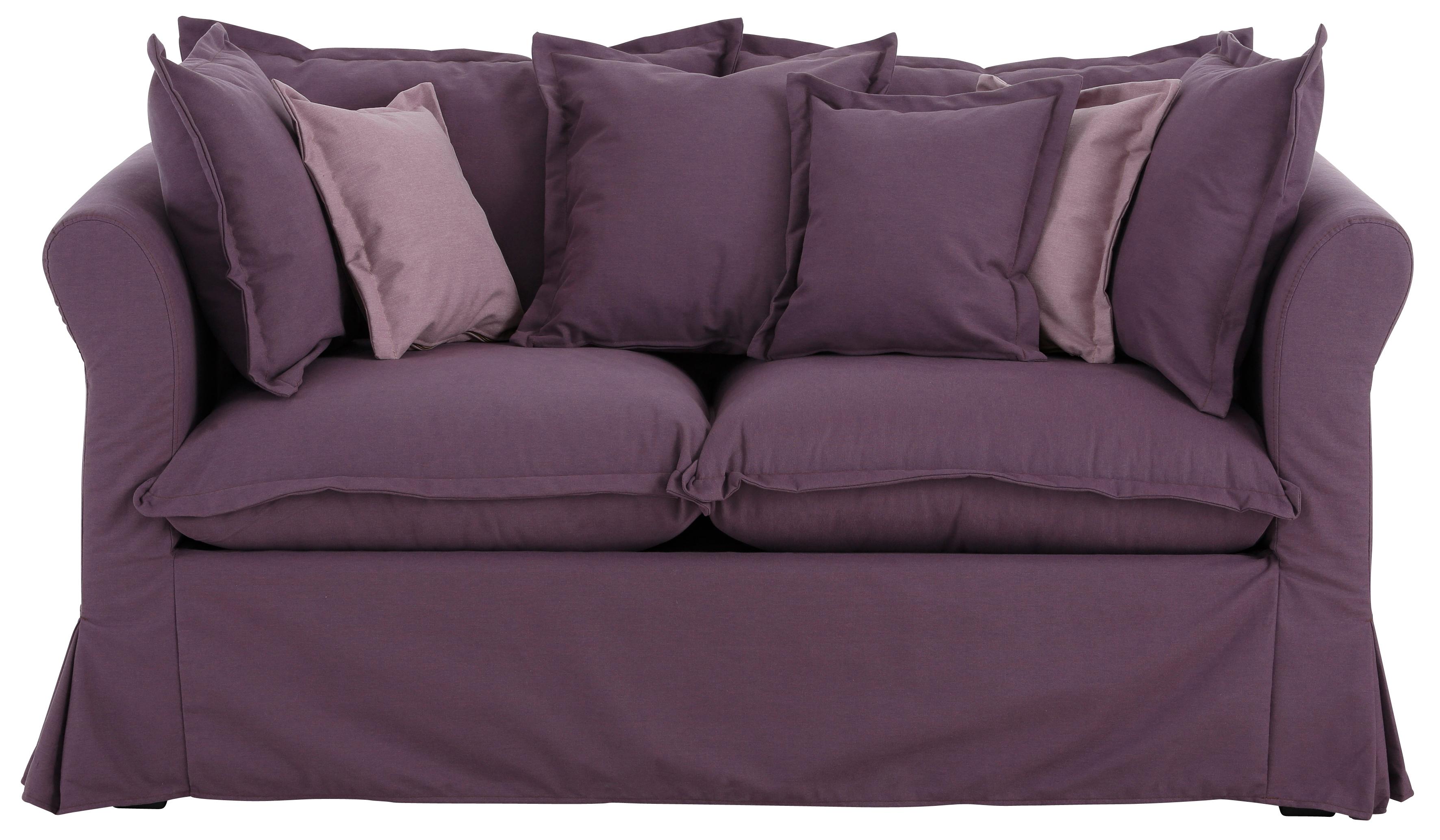2-Sitzer HOME AFFAIRE "Luise", lila (aubergine), B:164cm H:93cm T:100cm, Webstoff (50% Baumwolle, 50% Polyester), Sofas, in Hussenoptik Image