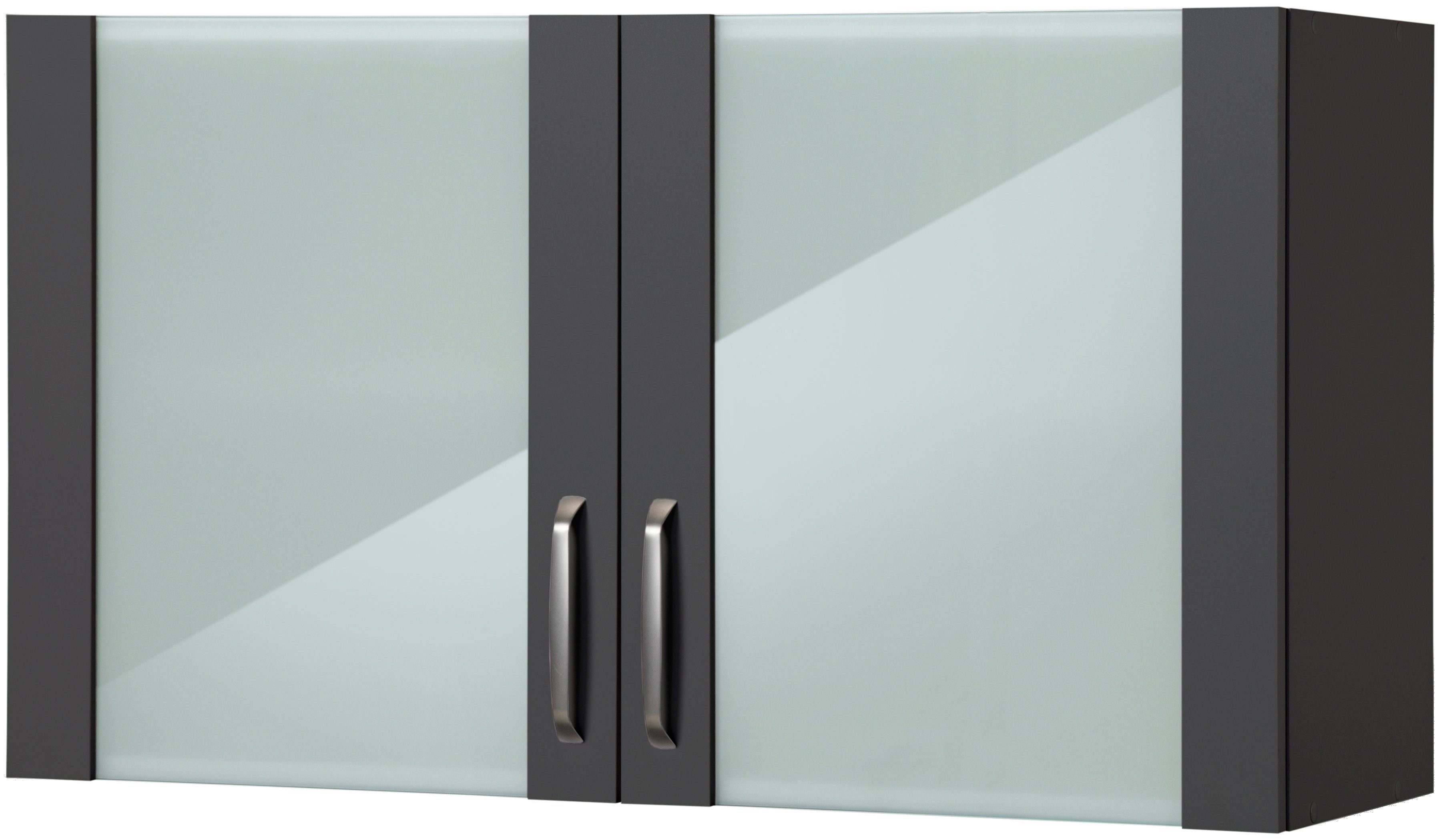Glashängeschrank WIHO KÜCHEN "Michigan", grau (front und korpus: anthrazit), B:100cm H:56,5cm T:35cm, Schränke Image