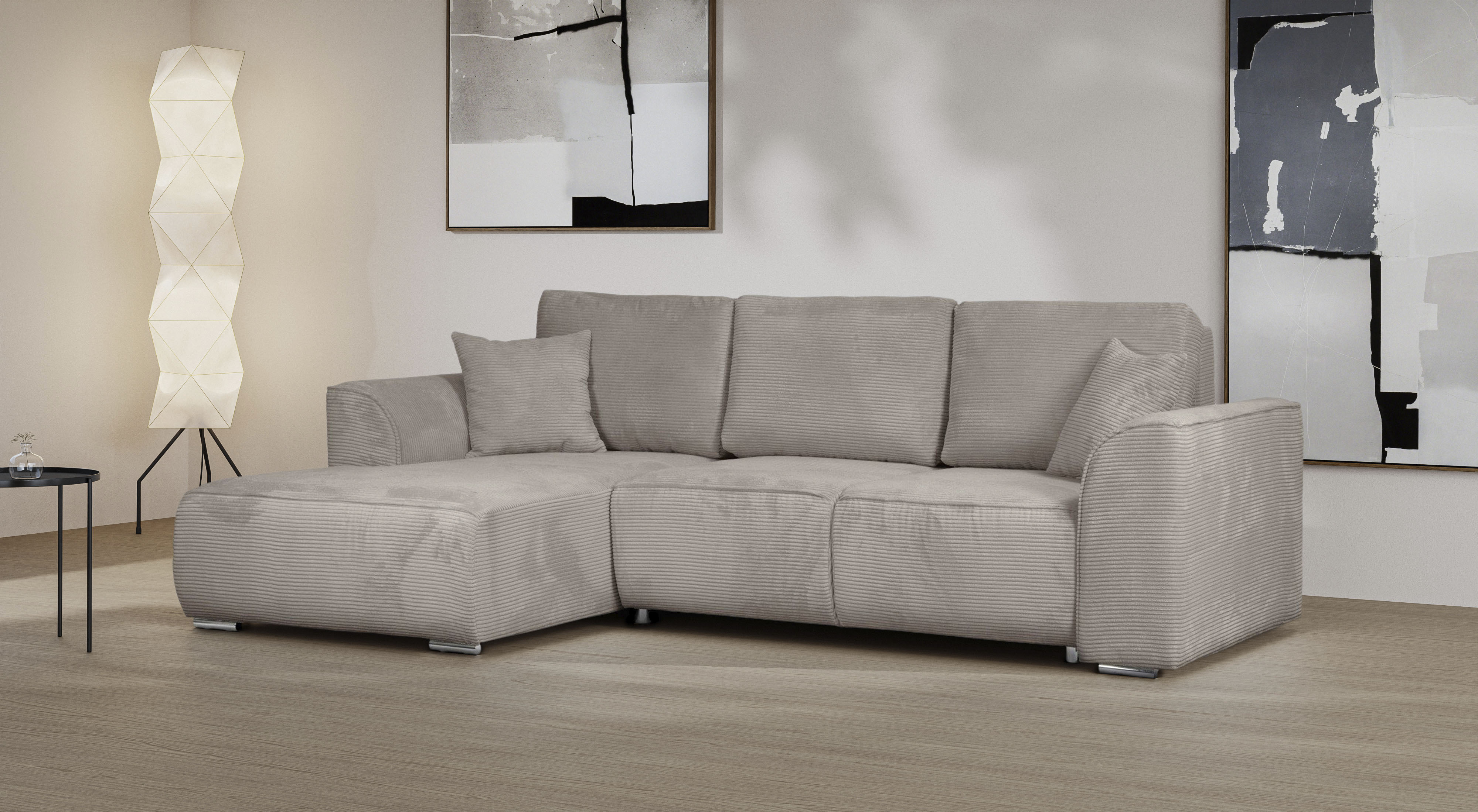 OTTO home "BEATRICE optionale Schlafsofa mit Bettkasten, B/T/H: 265/170/86 cm" L-Form, wahlweise auch mit Bettfunktion und Bettkasten