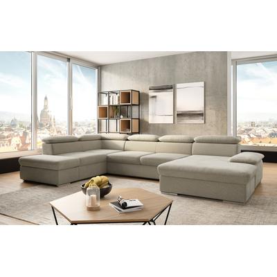 Wohnlandschaft SIT & MORE "Valantine U-Form", beige (nature), B:349cm H:73cm T:226cm, 100% Polyester, Sofas, inkl. Kopf- und Armteilverstellung, wahlweise mit Bettfunktion Image