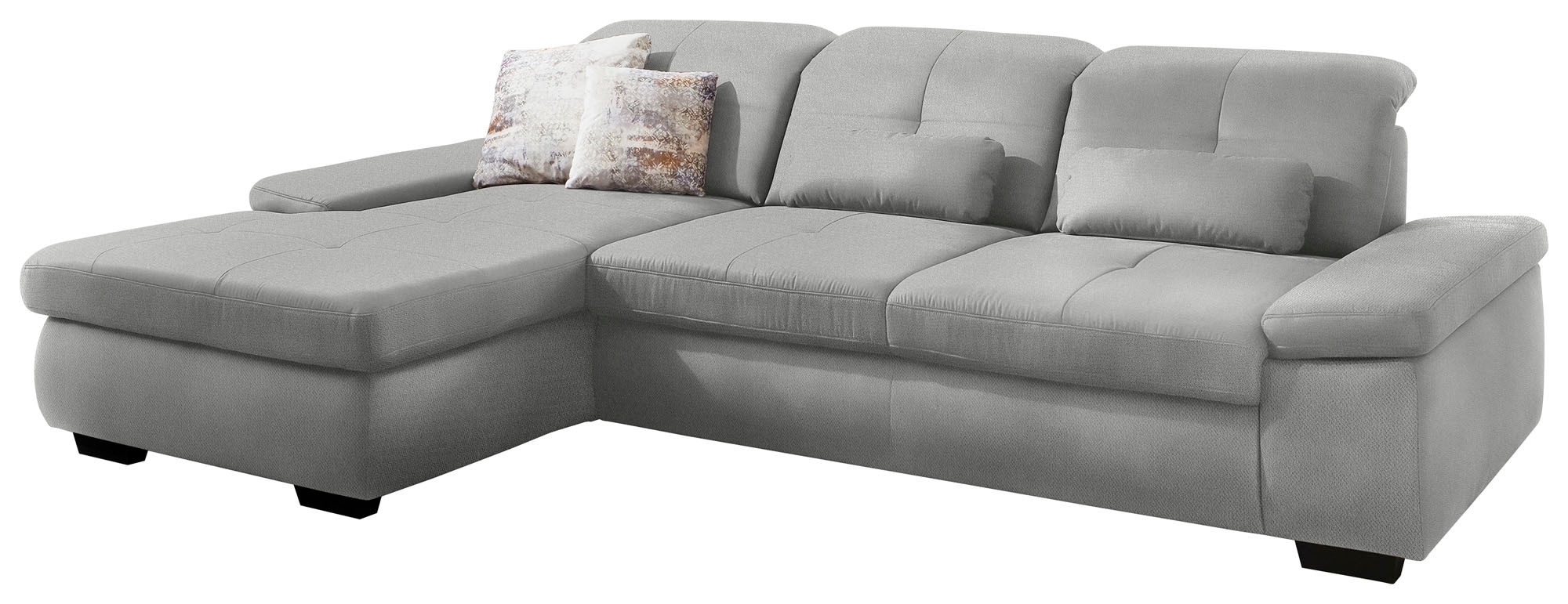 Ecksofa DIE PLANBAR "MP-IN16012 L-Form, mit Kaltschum-Polsterung", silber, B:309cm H:85cm T:195cm, 85% Polyester;15% Nylon, Sofas, inkl. Sitztiefenverstellung, wahlweise mit weiteren Funktionen Image