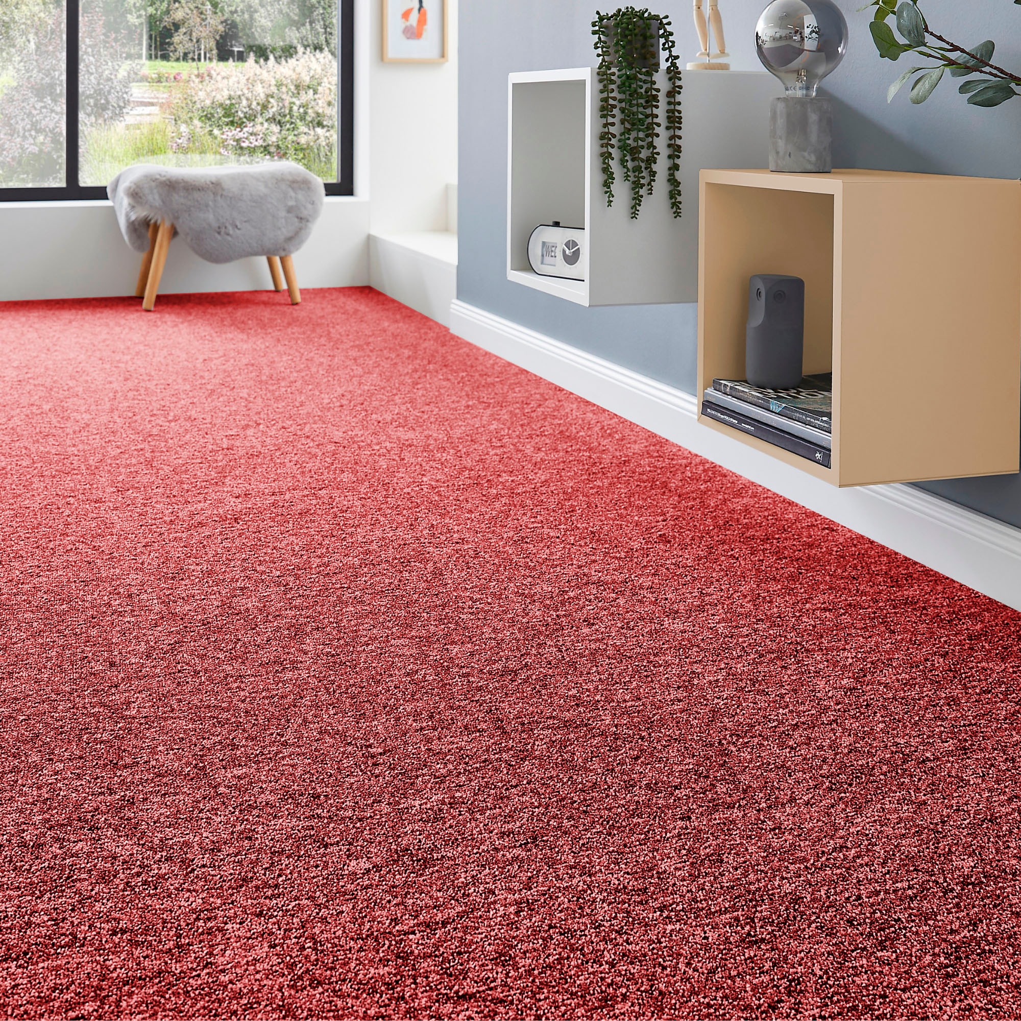Teppichboden ANDIAMO "Matz, Schlinge, Made in Belgium", rot, B:500cm H:6mm L:350cm, Kunstfaser, Teppiche, meliert, Breite 400 cm oder 500 cm, strapazierfähig & pflegeleicht Image