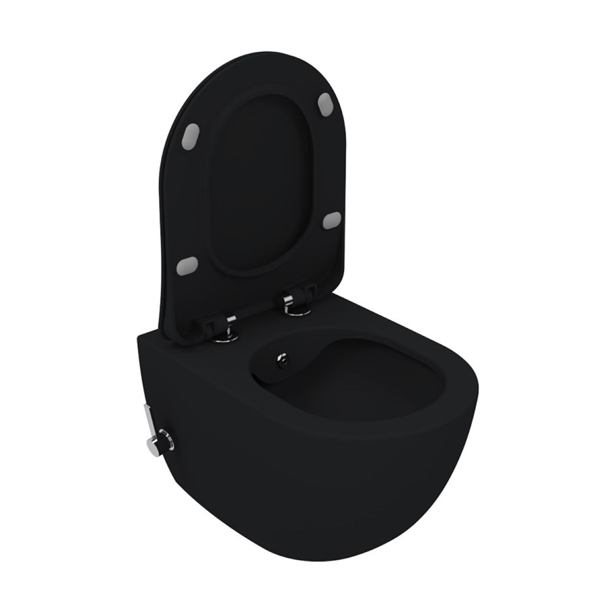 Creavit RimOff Wand WC mattschwarz mit integrierter Bidetfunktion Image